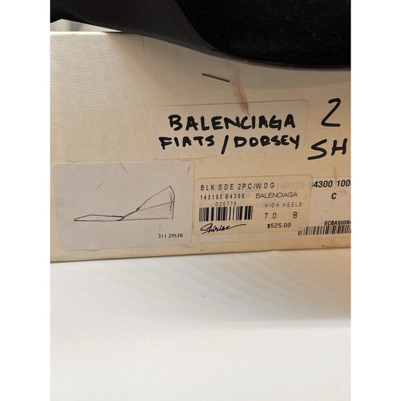 Balenciaga D'Orsay Wedge Heels Black Suede 37 - Picture 16 of 16